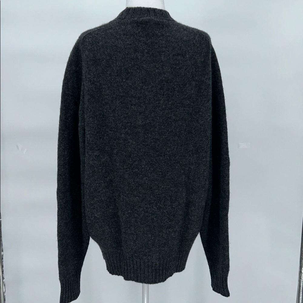 Alan Paine Vintage Shetland Wool Crewneck Sweater Gray Size 42 Made England - Picture 5 of 11